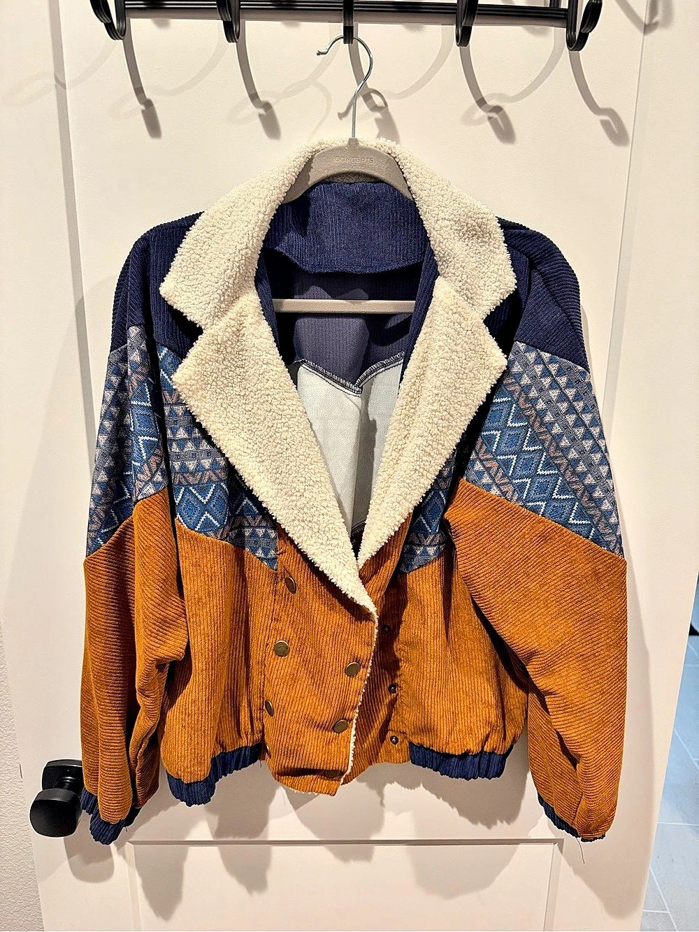 Jachs NY Sherpa-Lined Wool Blend Aztec Shirt Jacket